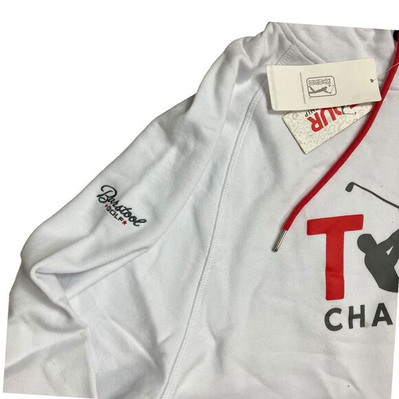 Barstool Sports Hoodie Mens XL White Golf Pullover Sweatshirt Logo Streetwear - Picture 3 of 5